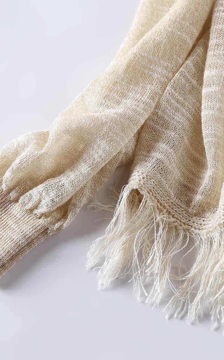 2018春夏新剪标麻丝针织衫上衣女薄款单穿流苏时尚大牌气质九分袖