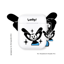 Cute fun airpods1 2 generation protective sleeves apply Creative Apple pro3 headphone shell personality transparent