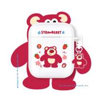 Cartoon Cute Strawberry Bear Applies AirPods2 pro protective shell Three generations of Apple Bluetooth headphone sleeve Transparent