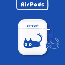 Creative cat applies airpods1 2 generation protective sleeves Apple pro3 generation headphone shell transparent soft cute tpu shell