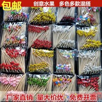 Flower stick bamboo stick fruit fork disposable fruit stick cocktail stick KTV creative art toothpick snack string bag