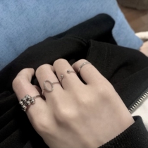 Ring female ins trend niche design sense fashion cold wind food ring simple ring ring suit