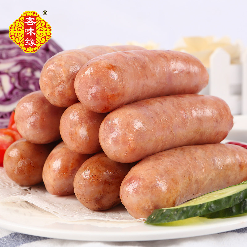 客味缘 纯肉地道肠火山石烤肠原味1.5kg客家热