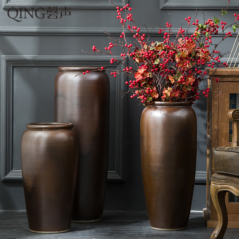 Large vases, jingdezhen ceramic furnishing articles sitting room the hotel Chinese flower arranging dried flowers, porcelain clay restoring ancient ways