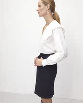 French local purchase Les Coyotes de Paris pure cotton V-neck embroidery white shirt long sleeve