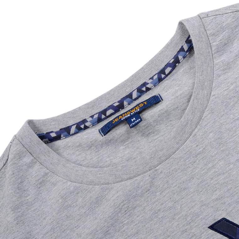 真维斯 男装 2015夏装新款  时尚迷彩弹性圆领印花短袖T恤