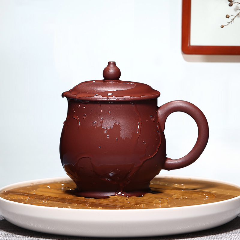 Mingyuan tea pot of yixing purple sand cup tea cup manually office of purple sand cup with cover personal cover cups of water