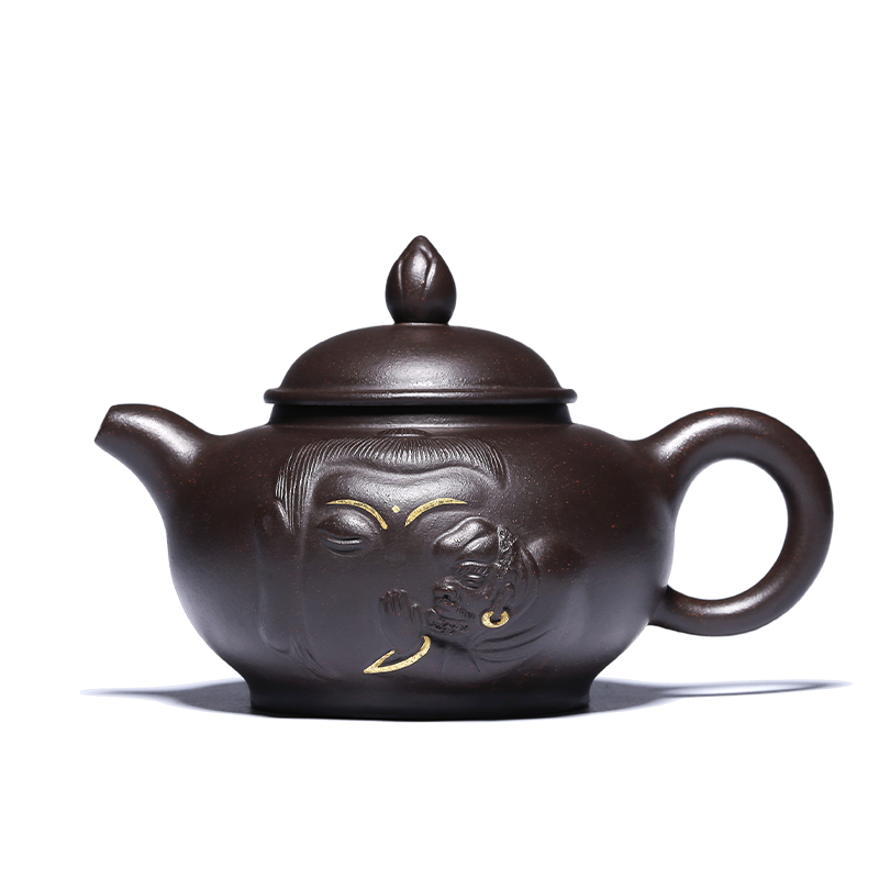 Mingyuan tea pot are it pure manual undressed ore, black gold sand lianxiang zen edge yixing teapot kung fu tea set