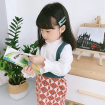 Autumn and winter New Girls white base shirt cotton children sweet foreign style long sleeve shirt girls spring and autumn coat