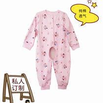 Baby jumpsuit Climbing baby pajamas warm cotton spring and autumn winter cotton air conditioning room long sleeve 0-3 years old