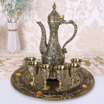 Wine set White wine high-grade Russian bronze wine jug wine glass handicraft display classic wine glass ornaments household