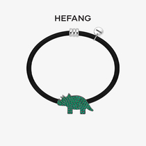 HEFANG mens jewelry small rhino hair ring womens dual-use simple leather band hair rope bracelet accessories