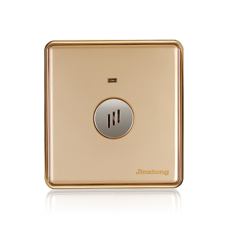 香槟金色声光控延时感应开关楼道 声控开关面板86型二线led节能灯