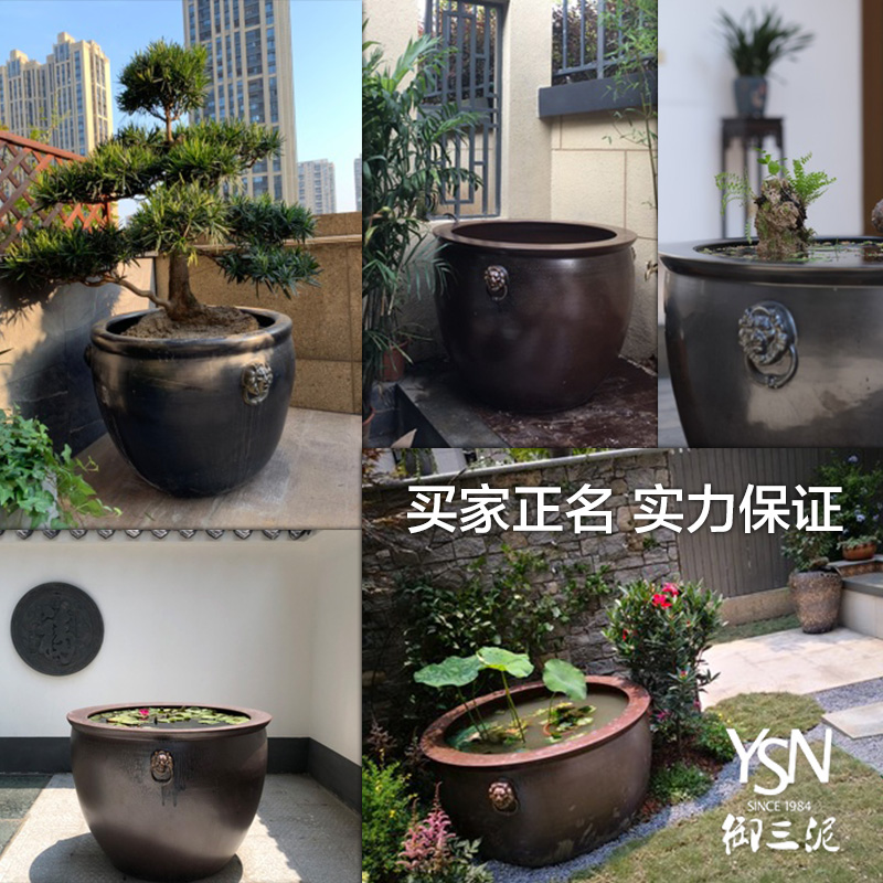 Jingdezhen ceramic big fish tank water lily tortoise cylinder engraving large sitting room extra large earthenware tank goldfish bowl