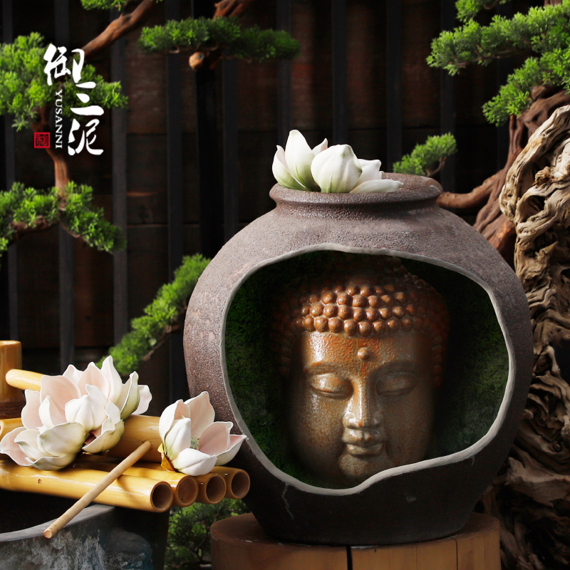 Chinese zen strange figure micro landscape waterscape furnishing articles ceramic Buddha Buddha first decorative arts creative vase