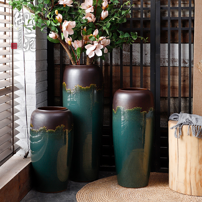 Ceramic vases, flower arrangement sitting room place I and contracted retro dry flower of large European jingdezhen porcelain flowerpot