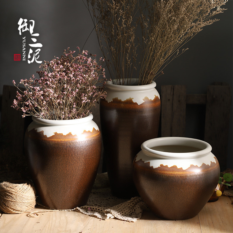 Jingdezhen ceramic new Chinese vase furnishing articles sitting room put lucky bamboo hydroponic fleshy potted flower pot