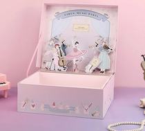 Three-dimensional beautiful pink dream cherry blossom gift box packaging box music to send girls and couples birthday anniversary