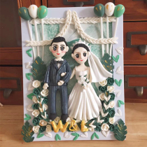 DIY creative custom thumping sweet hand-made Q version of the doll soft pottery to send girlfriends and couples wedding birthday gifts