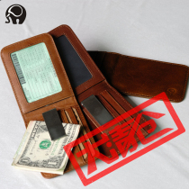 Small Round Elephant Drivers License Leather Jacket Male Drivers License Wallet Multifunction Document Bag Line Driving License Leather Pocket Money Clip Short Wallet