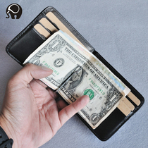 Card Bag Woman Style New Wave Cute Personality Multi-Position Head Layer Cow Leather Credit Card Document Bit Card Bag Zero Wallet