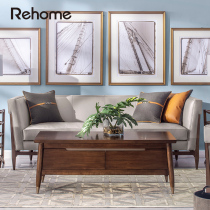 Meike Meijia rehome modern craftsman sofa single three seat solid wood furniture simple first layer cowhide