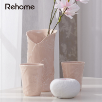 Meike Meijia rehome American creative relief flower insert Vase ornaments relief non-handle Cup 2-piece set