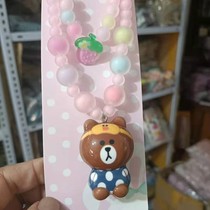 Glowing Bear Necklace Light Children Beaded Bracelet Colorful Glowing Bear Necklace 2021 Cute Trend