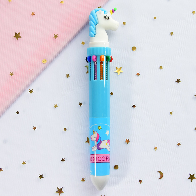 net red korean ten-color color ballpoint pen multi-color cute creative press girl multi-function student with 10-color pen