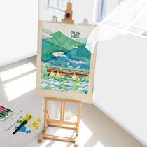 Large Beech foldable easel can put 4K drawing board easel set painting easel set painting easel work display stand