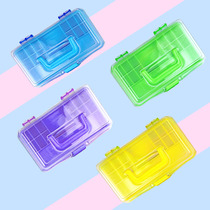 Hongying 555 transparent storage box double storage box jewelry painting art drawing toolbox pencil storage box