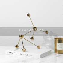 Simple modern geometric dot line ball ornaments creative golden soft decoration model room living room soft decoration