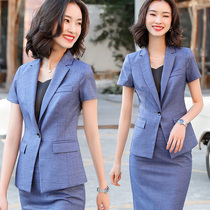 High-end suit dress female short sleeve summer real estate real estate consultant professional clothing manager hotel suit