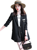 Black Fashion Suit Jacket Lady 2022 Spring Autumn New Casual Little Sub Superior Feel Fried Street Little West Suit