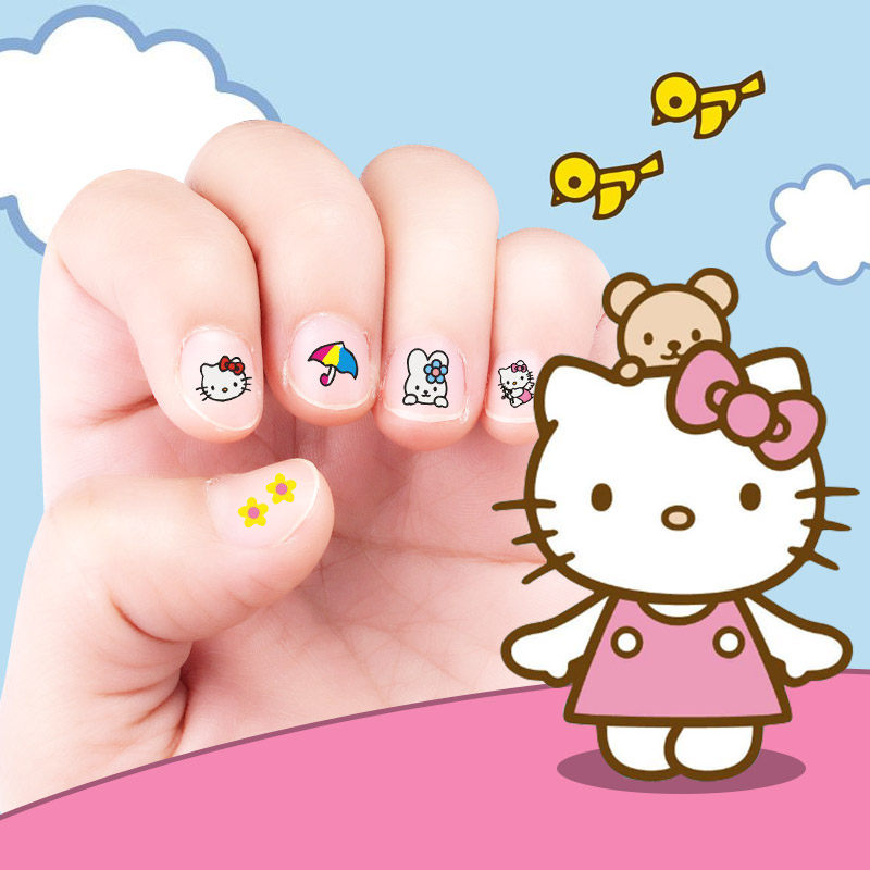 儿童指甲贴纸 韩国女孩防水无毒卡通小孩宝宝美甲贴纸小猪佩琦
