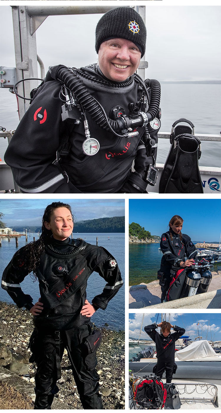 中国潜水装备网意大利hollisdx300x水肺干衣男女干式潜水服技潜超弹