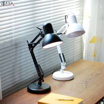 Long Arm Table Lamp Learning Dedicated College Student Dormitory Plug-in Electric Desk Guard Eye Clips Lamp American Folding Work Light