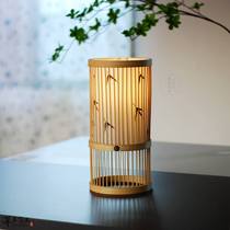 Day Style SILENT WIND BAMBOO CHICOGRAPHY TABLE LAMP NEW CHINESE MEDITATION NIGHT LIGHT TEA ROOM BEDROOM RETRO BED HEAD LAMP CAN CHARGE REMOTE CONTROL