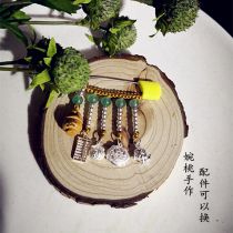 Baby pregnant women newborn babies young children peach wood dog teeth evil pins brooch peach sterling silver pendant