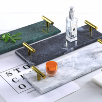 Nordic ins style natural marble tray tea tray tea cup jewelry cosmetics storage tray cake bathroom tray