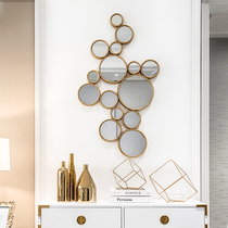 Spot golden round combination wall decoration wall hanging corridor mirror dining side decorative mirror porch mirror neoclassical neo-classical