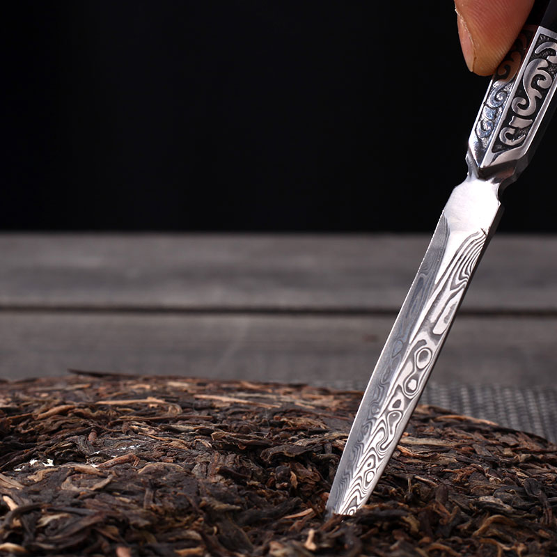 Morning high puer tea knife three - piece Damascus steel TSP copper ChaGa tea accessories tea six gentleman