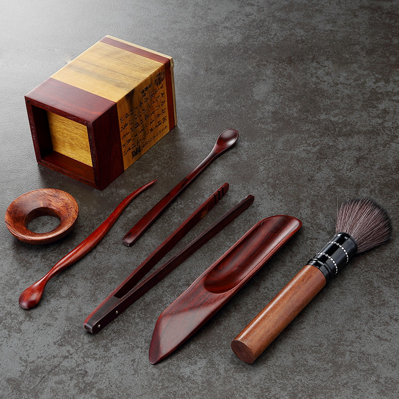 Morning high kung fu tea accessories tea six gentleman wood ChaGa YangHuBi tea knife ChaGa suit teacup fork