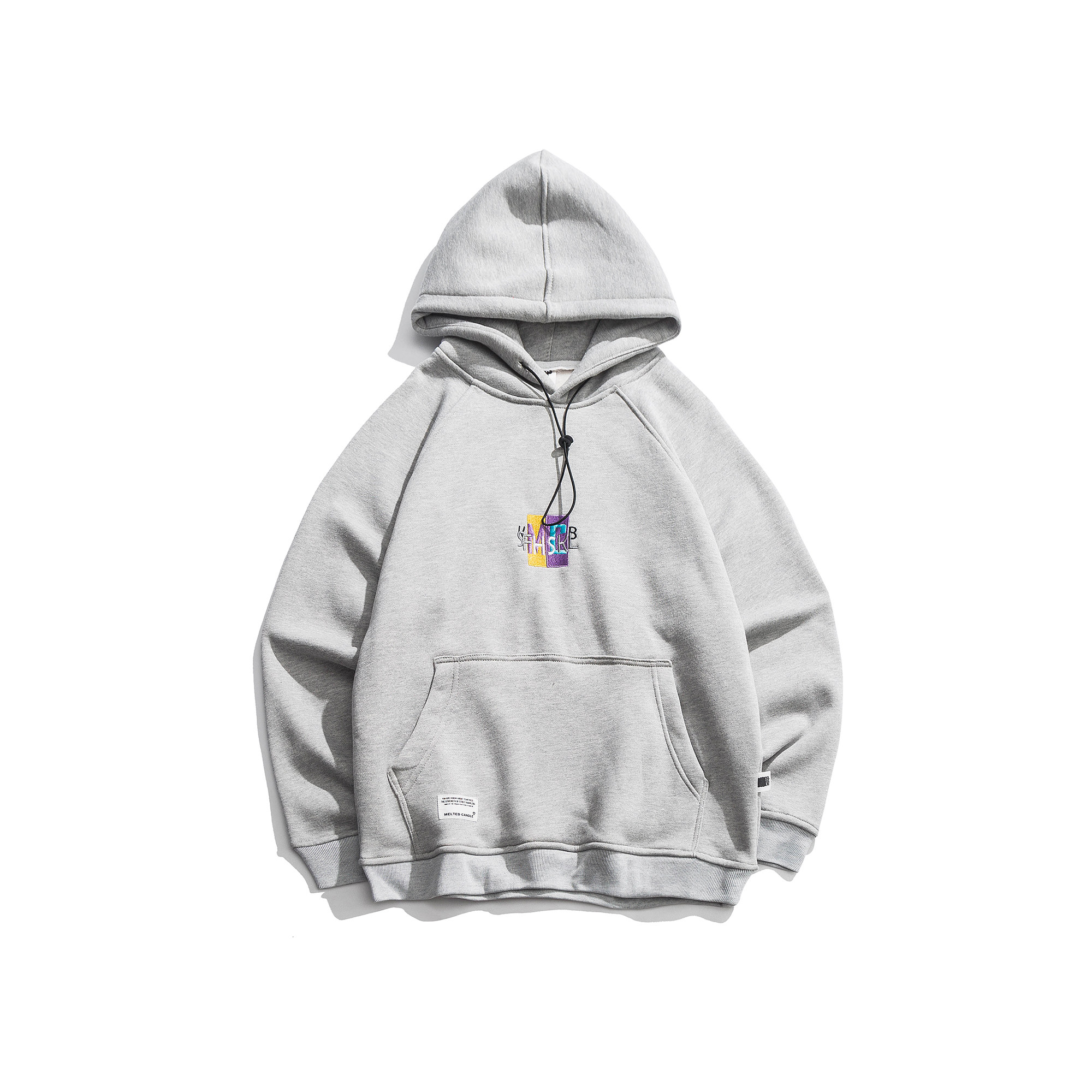 休闲大码撞色绣花卫衣