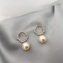Circle earrings female recommended super beautiful non-fading Korean temperament advanced sense pearl earrings retro earrings
