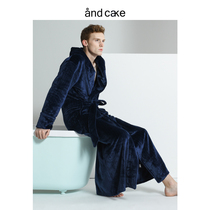 Nightgown Mens winter coral velvet bathrobe thickened extended morning robe Flannel pajamas Mens autumn and winter large size bathrobe