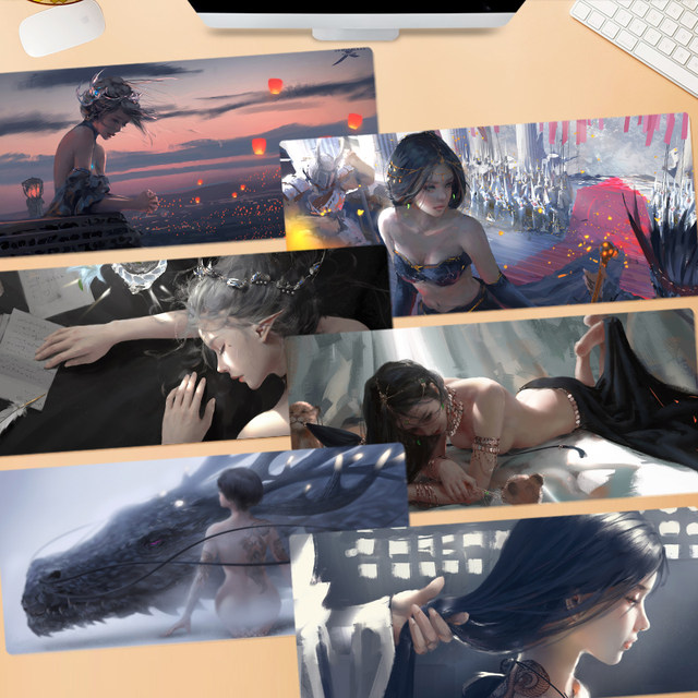 Oversized gaming mouse pad ghost knife princess anime secondary element keyboard pad creative personality desk pad customization Oversized gaming mouse pad ghost knife princess anime secondary element keyboard pad creative personality desk pad customization