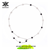 Official authentic Beads splicing pearl necklace men and women hip-hop men hip-hop inset chain fashion personality