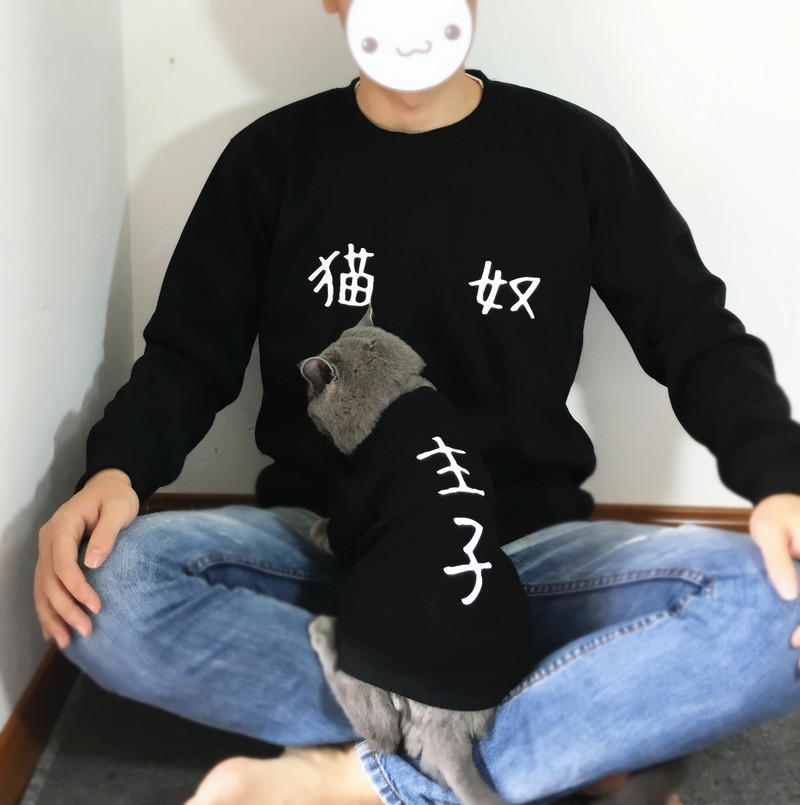 猫衣服夏装 薄款亲子装宠物猫咪服装纯棉汉字猫奴主子幼犬狗衣服