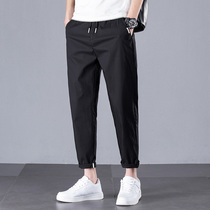 Summer casual pants men loose thin spring and autumn mens trend elastic sports ankle-length pants slim Harring pants men